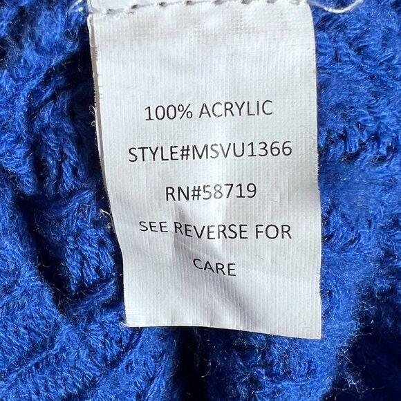 NY Collection blue cutout twist back knit sweater size large - Picture 7 of 8